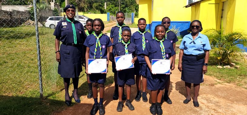 Scouts receiving their certificates